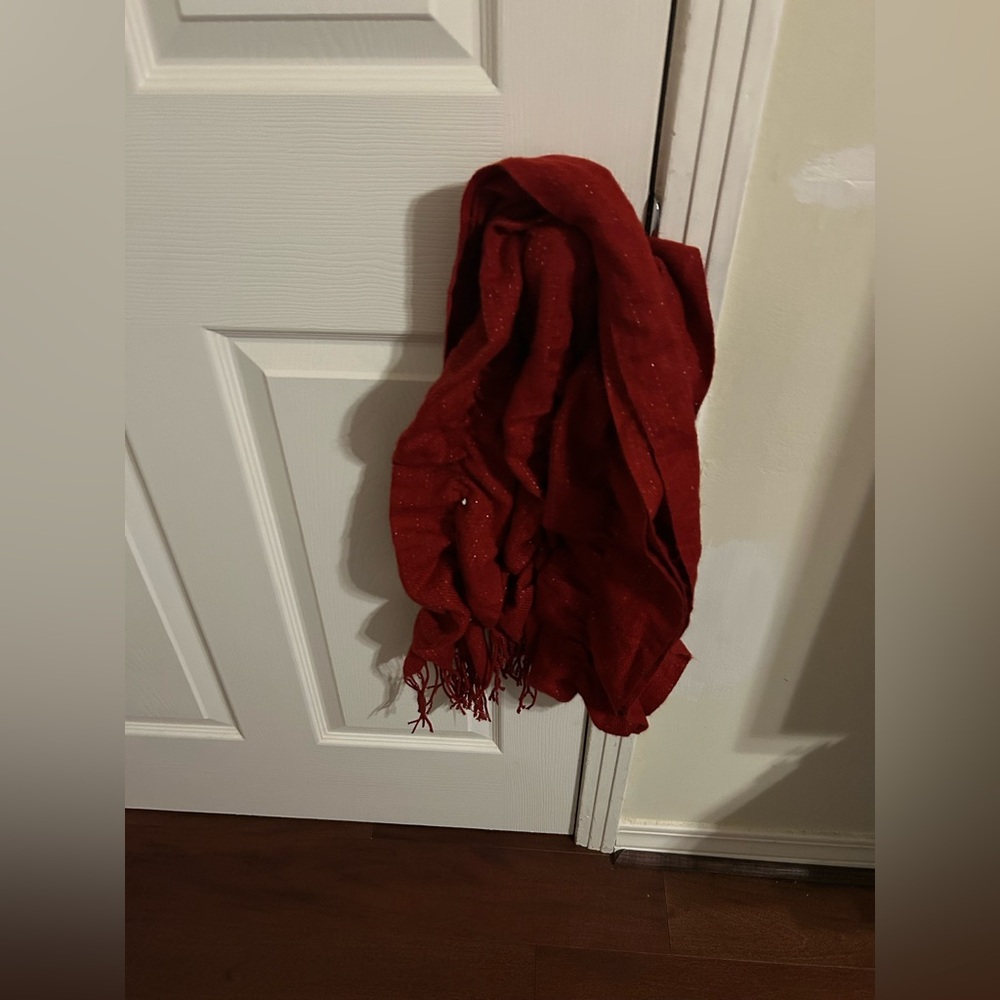 Big Buddha Vibrant Red Scarf with Fringe